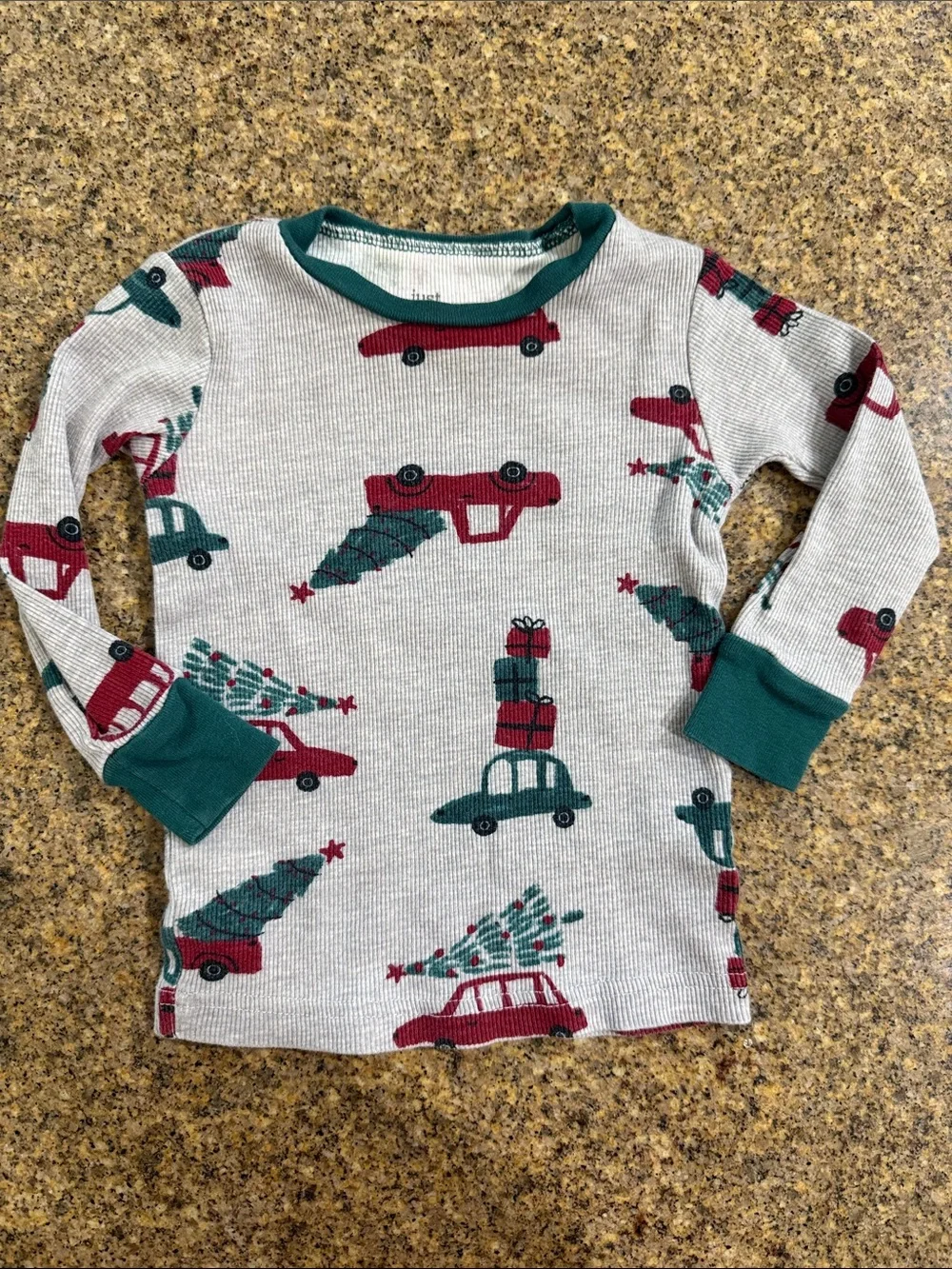 Carter's Red & Green Holiday Car and Tree Thermal Pajama Set